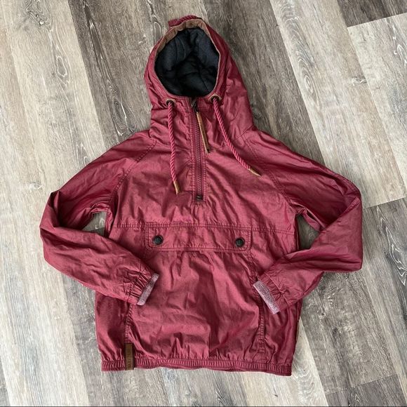 NAKETANO Half Zip Hooded Jacket Bordo Size Womens Small - Picture 6 of 15